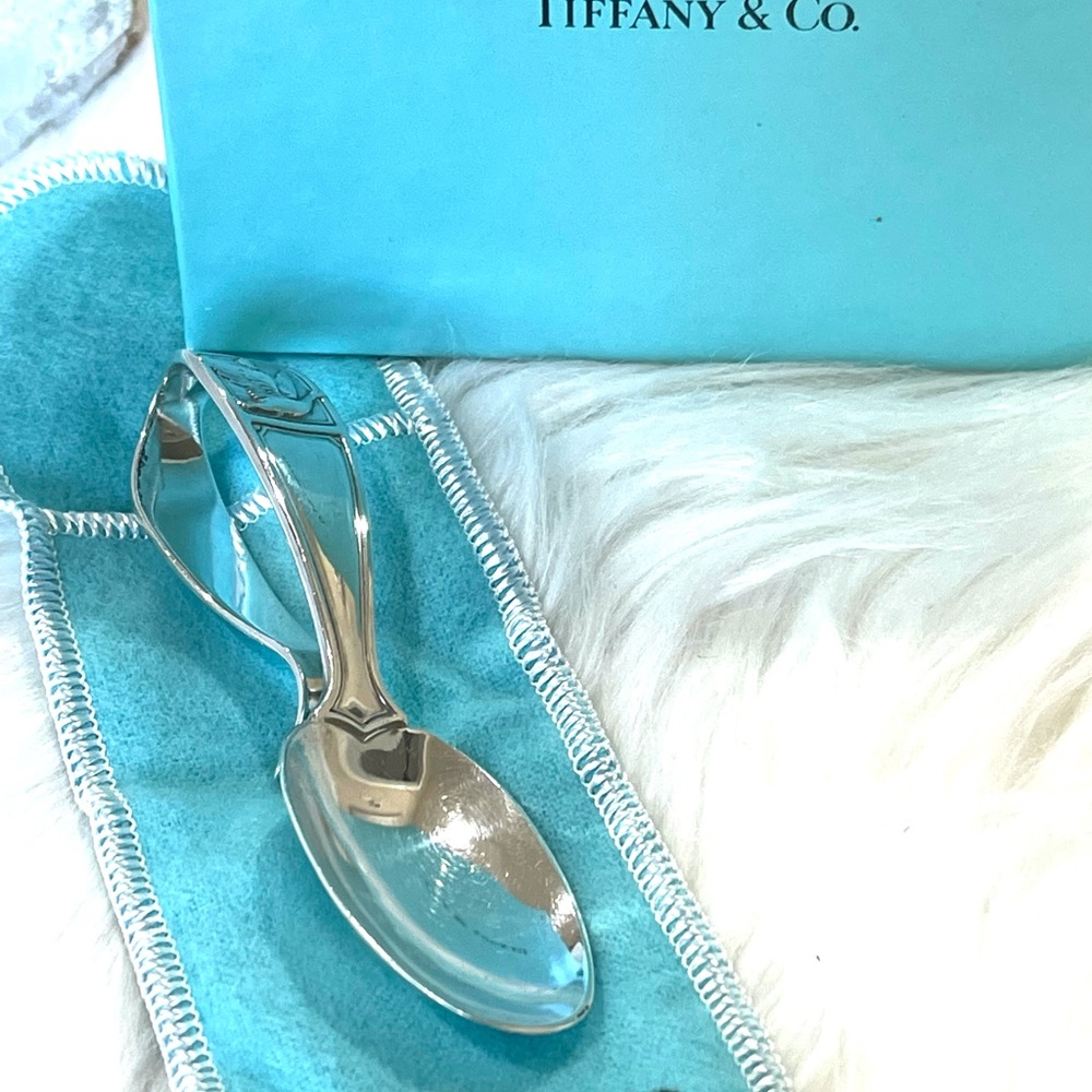 TIFFANY & Co BABY SPOON Mother Goose loop STERLING SILVER with box + pouch - Picture 9 of 15